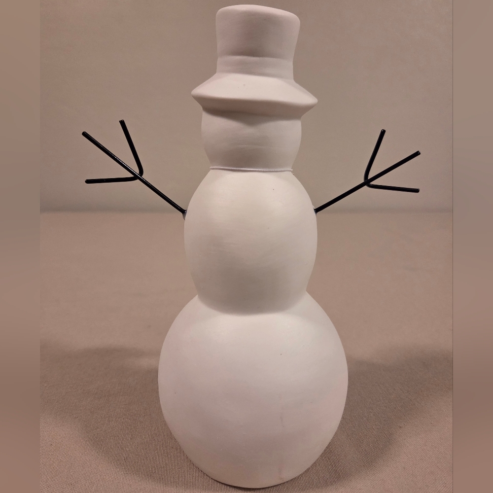 MARTHA STEWART WHITE SNOWMAN FIGURINE - Picture 3 of 4